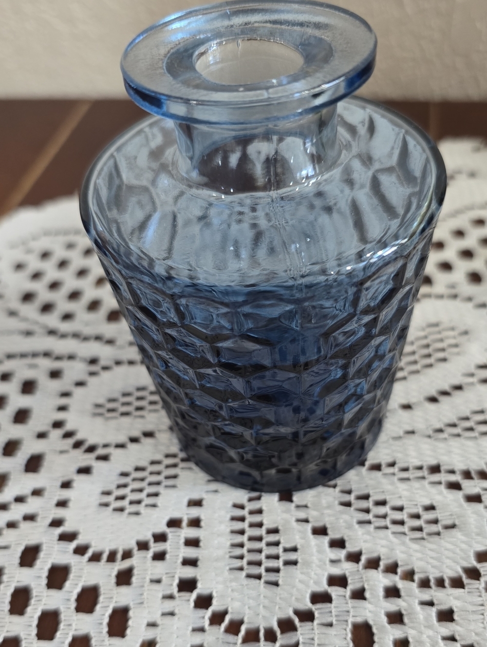 Blue Textured Glass Decorative Vase - Home Accents